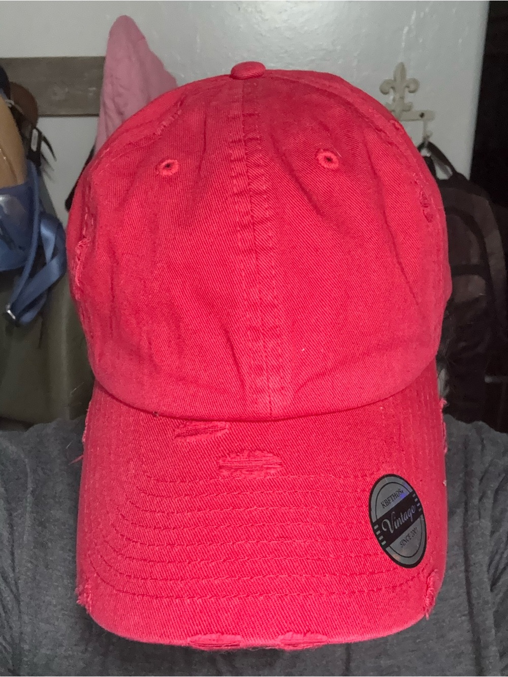 KBETHOS Bright Red Vintage Baseball Cap